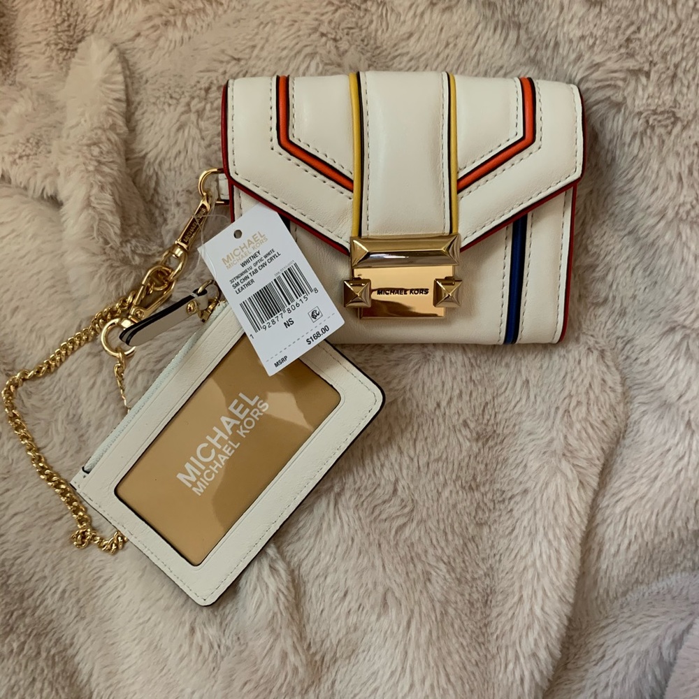 Michael Kores🌈NWTs🌈Whitney rainbow trim wallet - Picture 6 of 16